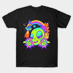 Alien Galaxy Trippy Psychedelic T-Shirt